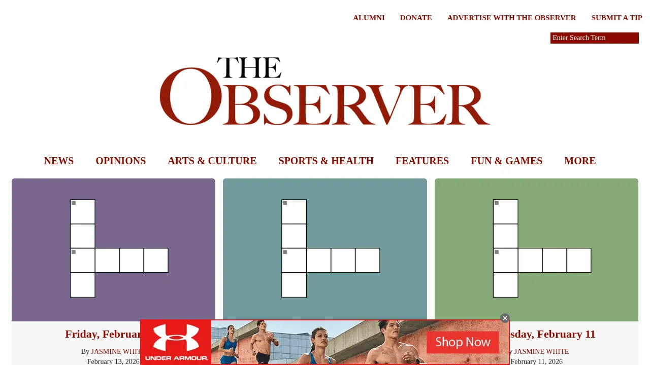 Mini Crossword (The Observer)