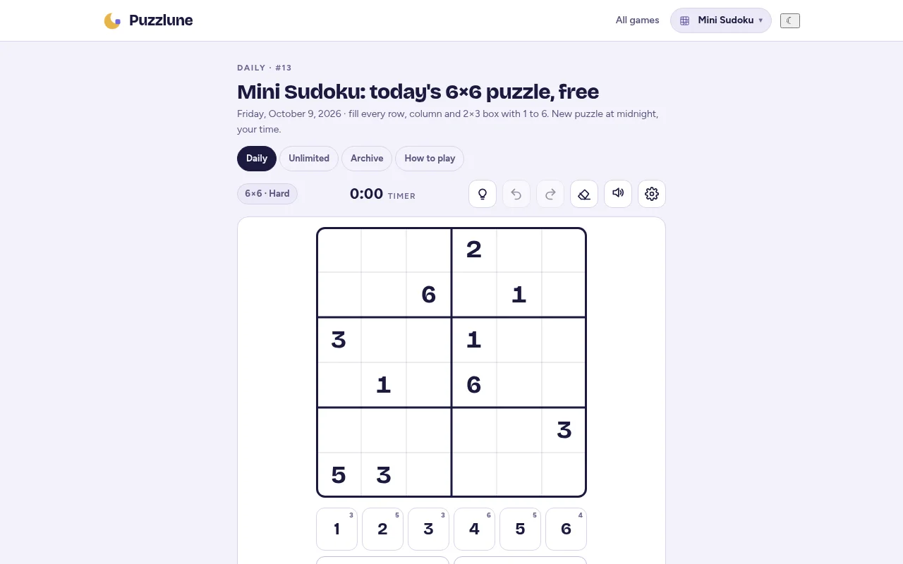Mini Sudoku