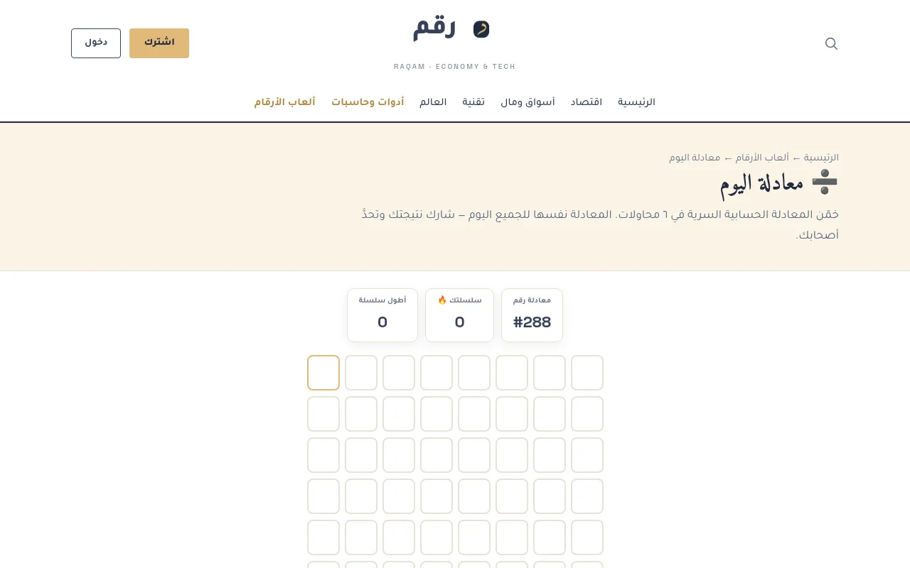 Raqam: Equation of the Day