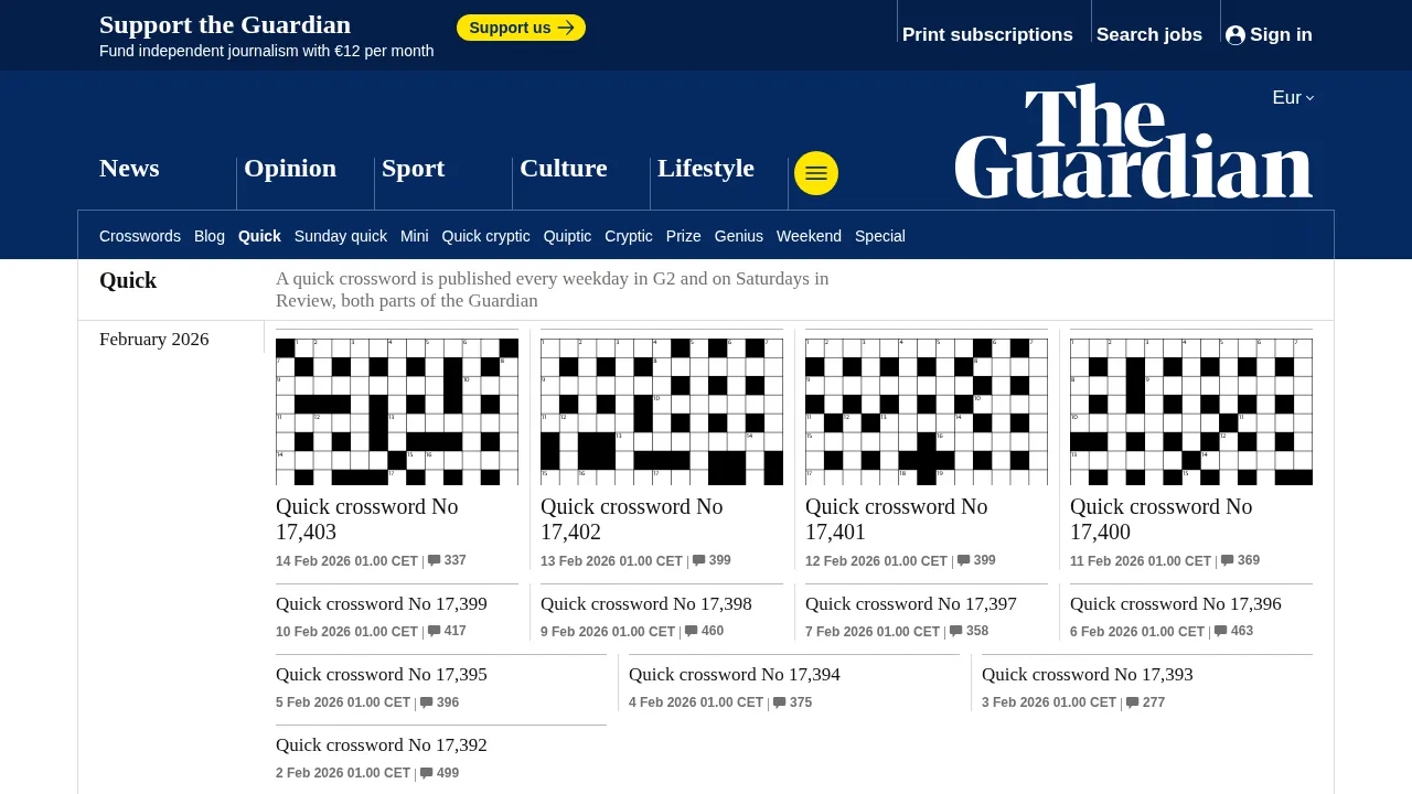 The Guardian - Quick Crossword